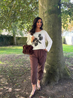 Winter White Embellished Flower Top Selina